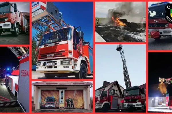 Usuwanie rozsypanego wapna na drodze wojewódzkiej 112 – interwencja OSP Malechowo