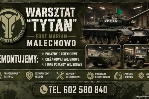 Fort Marian w Malechowie: Warsztat TYTAN odnawia wojskowe pojazdy