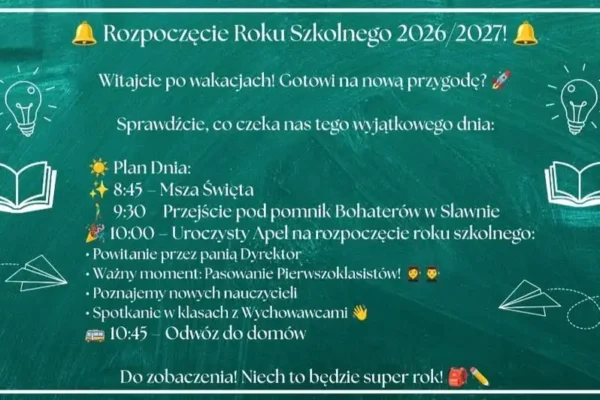 Rozpoczęcie Roku Szkolnego 2026/2027 w Sławnie – plan uroczystości