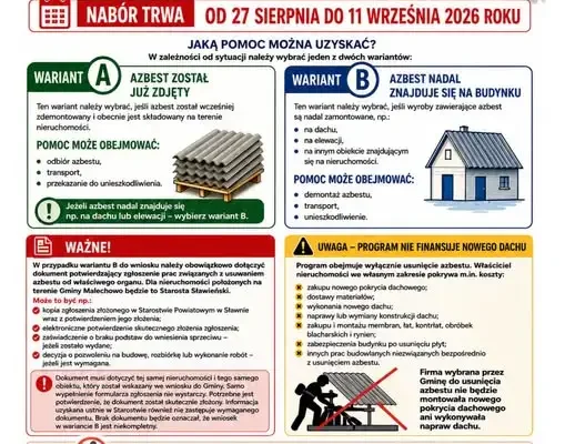 Gmina Malechowo przyjmuje wnioski na usuwanie azbestu w latach 2026-2027