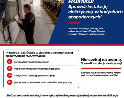 PGE Dystrybucja apeluje do rolników: sprawdź instalację elektryczną w gospodarstwie