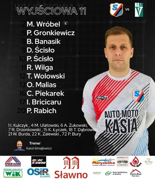 Sława Sławno ogłasza skład na mecz z Victorią Sianów – zapowiedź ligowego starcia