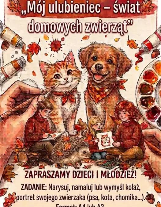Konkurs plastyczny „Mój ulubieniec – świat domowych zwierząt” w SP2 Słupca