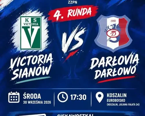 Puchar Polski ZZPN: Darłovia Darłowo zagra z Victorią Sianów. VAR na testach