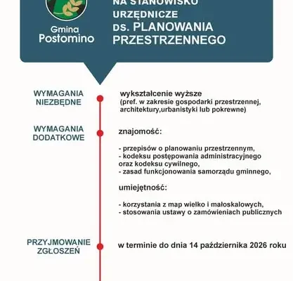 Gmina Postomino szuka specjalistów: nabór na dwa stanowiska urzędnicze